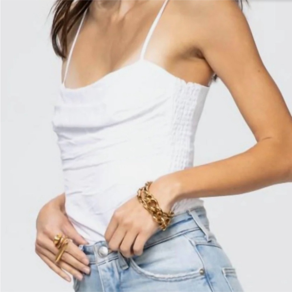 White Ruched Amanda Uprichard Bodysuit XS